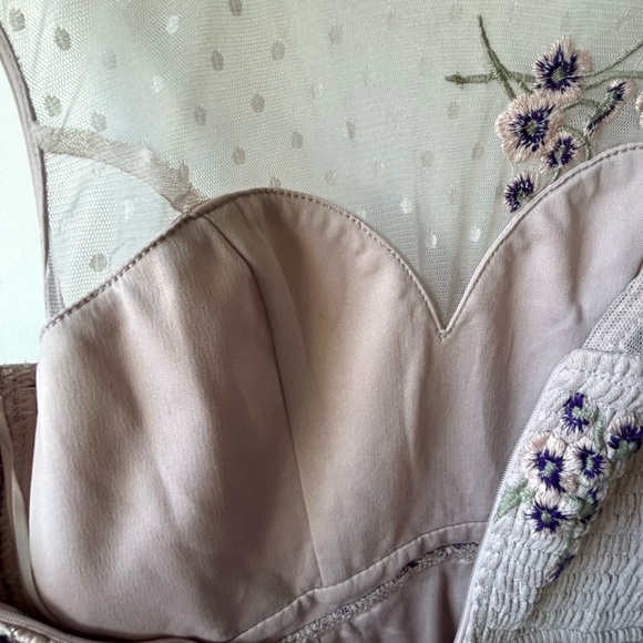 Dusty Lilac Floral Prom Dress - Picture 5 of 6